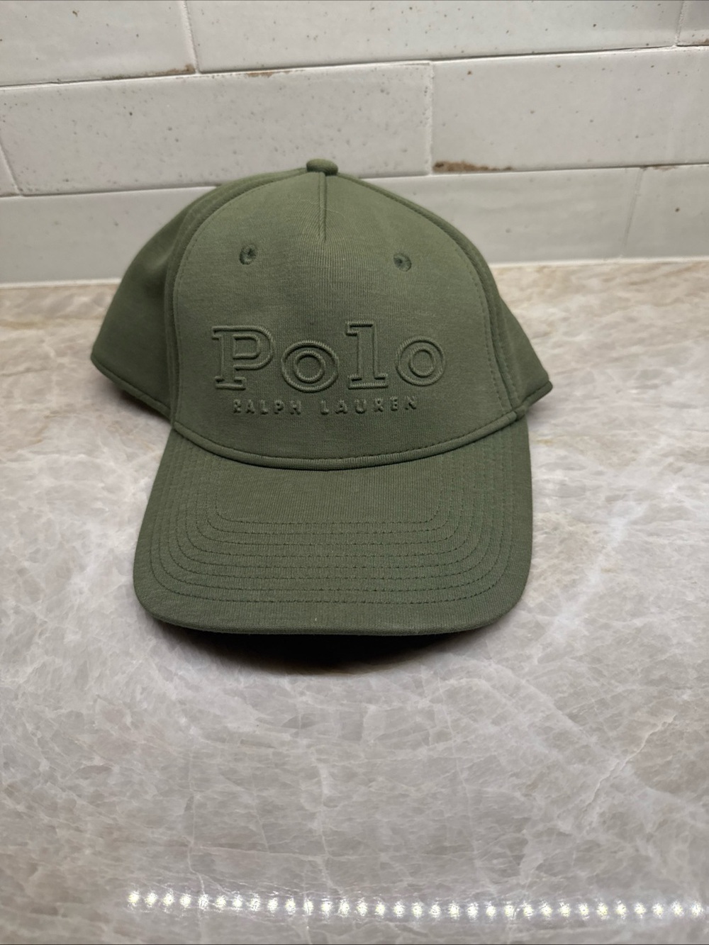 Polo Ralph Lauren Men Dark Green Double Knit Jacquard Ball Cap EUC